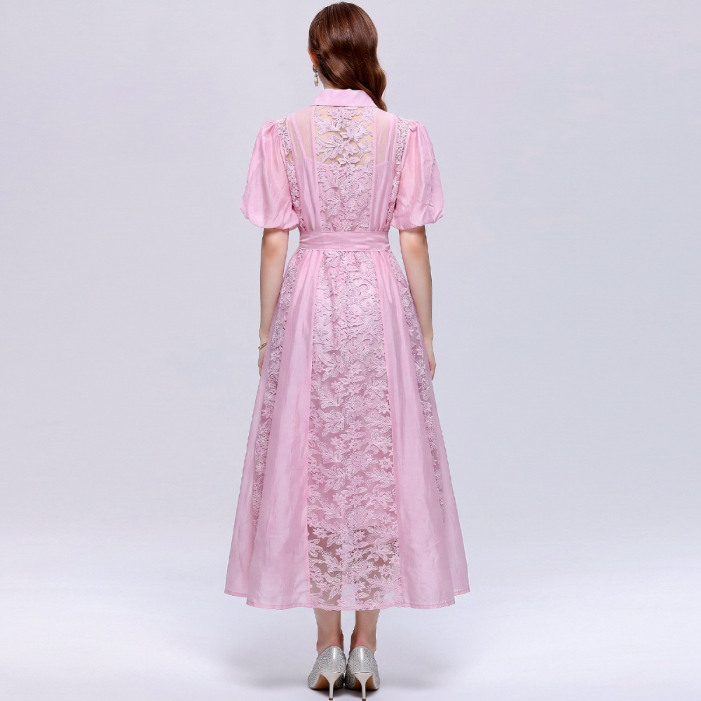 Loose waist light luxury long dress embroidery dress