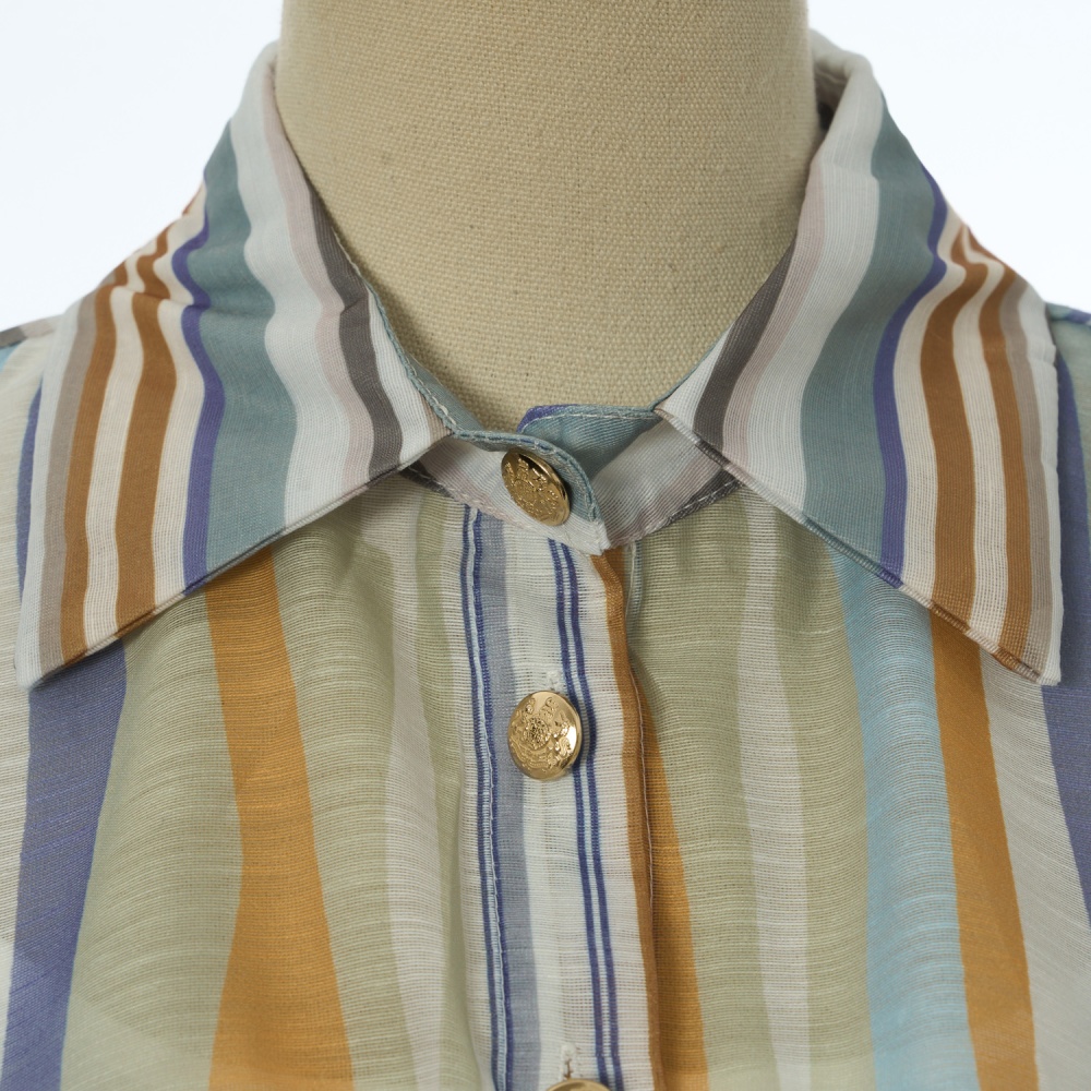 Mixed colors European style long dress lantern shirt a set