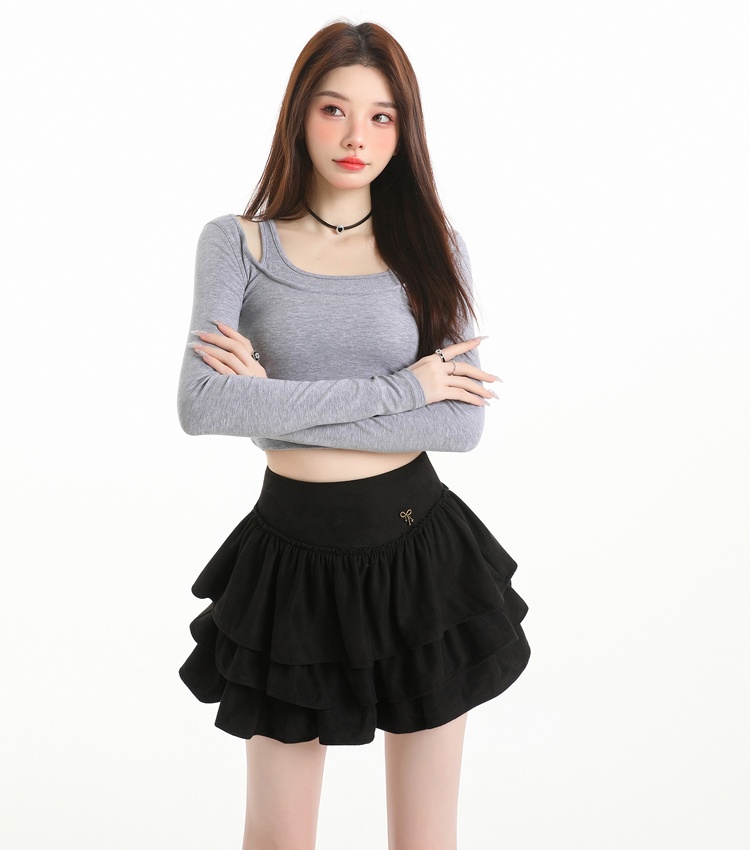 Autumn A-line high waist puff skirt cake slim short skirt