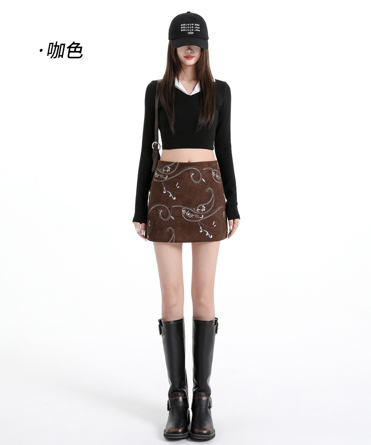 A-line autumn skirt high waist short skirt for women