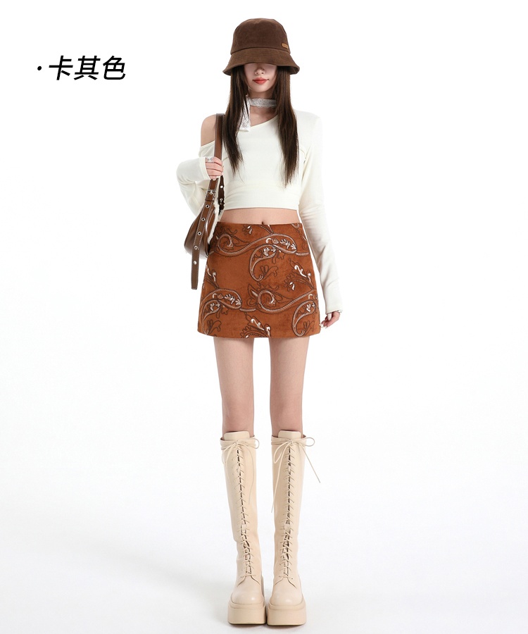 A-line autumn skirt high waist short skirt for women