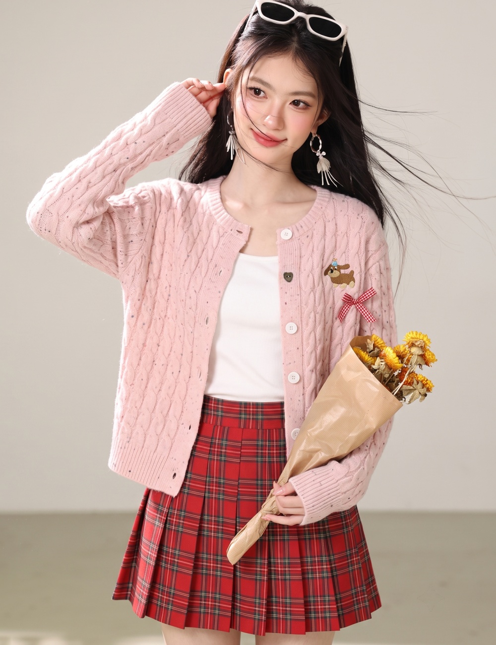 Sweet pink coat lovely cardigan for women