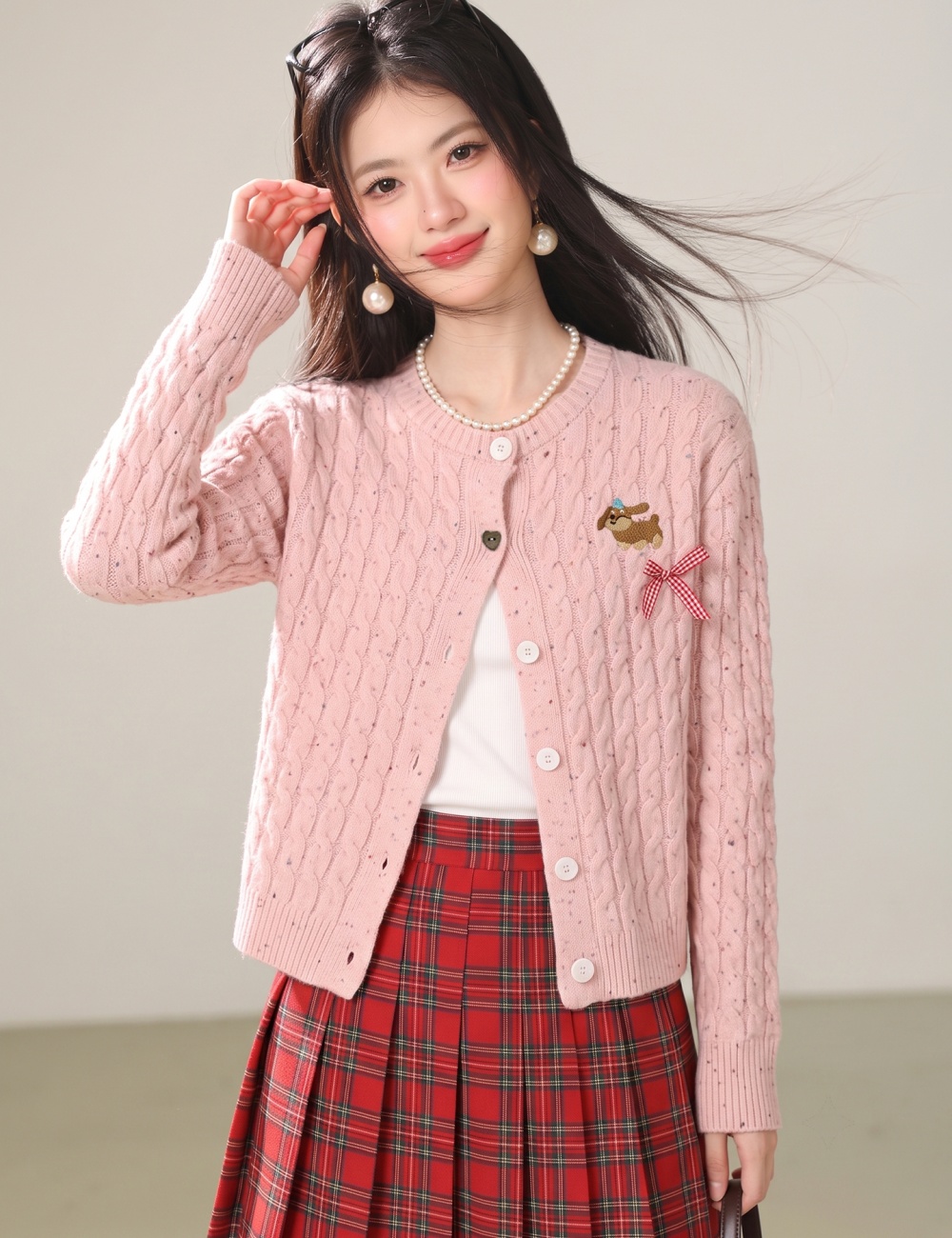 Sweet pink coat lovely cardigan for women