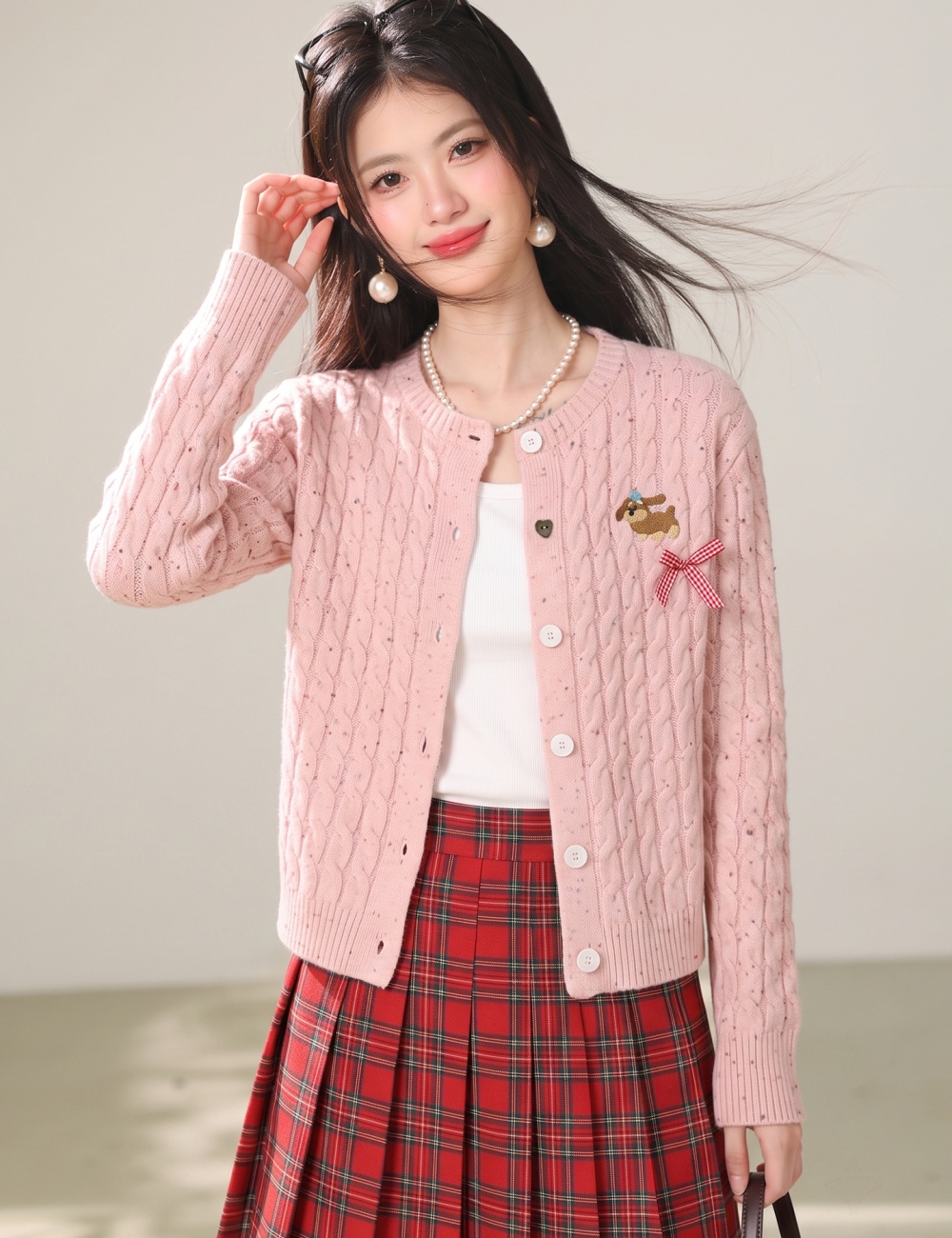 Sweet pink coat lovely cardigan for women