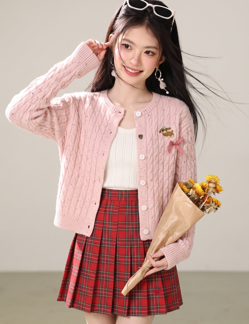 Sweet pink coat lovely cardigan for women