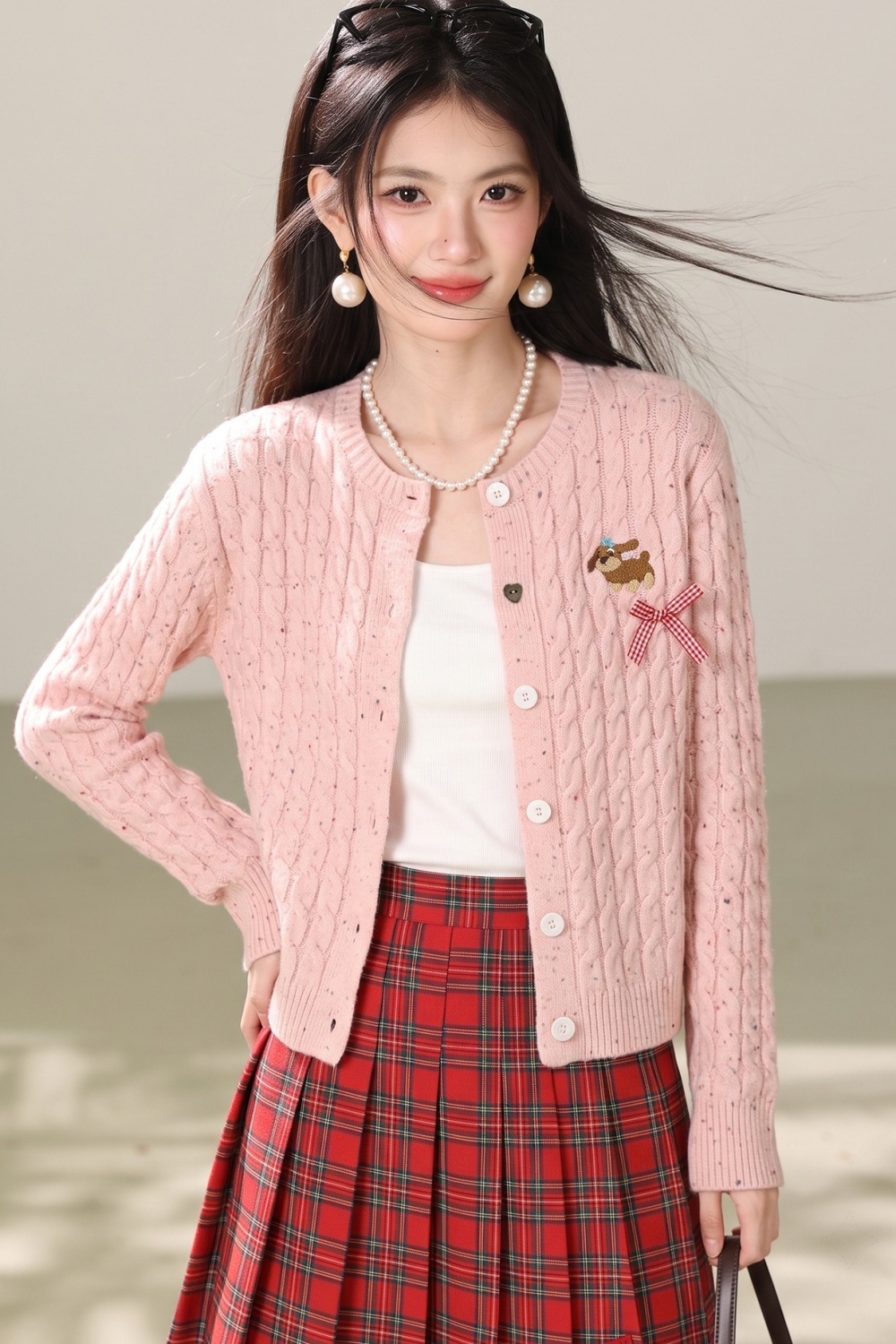 Sweet pink coat lovely cardigan for women