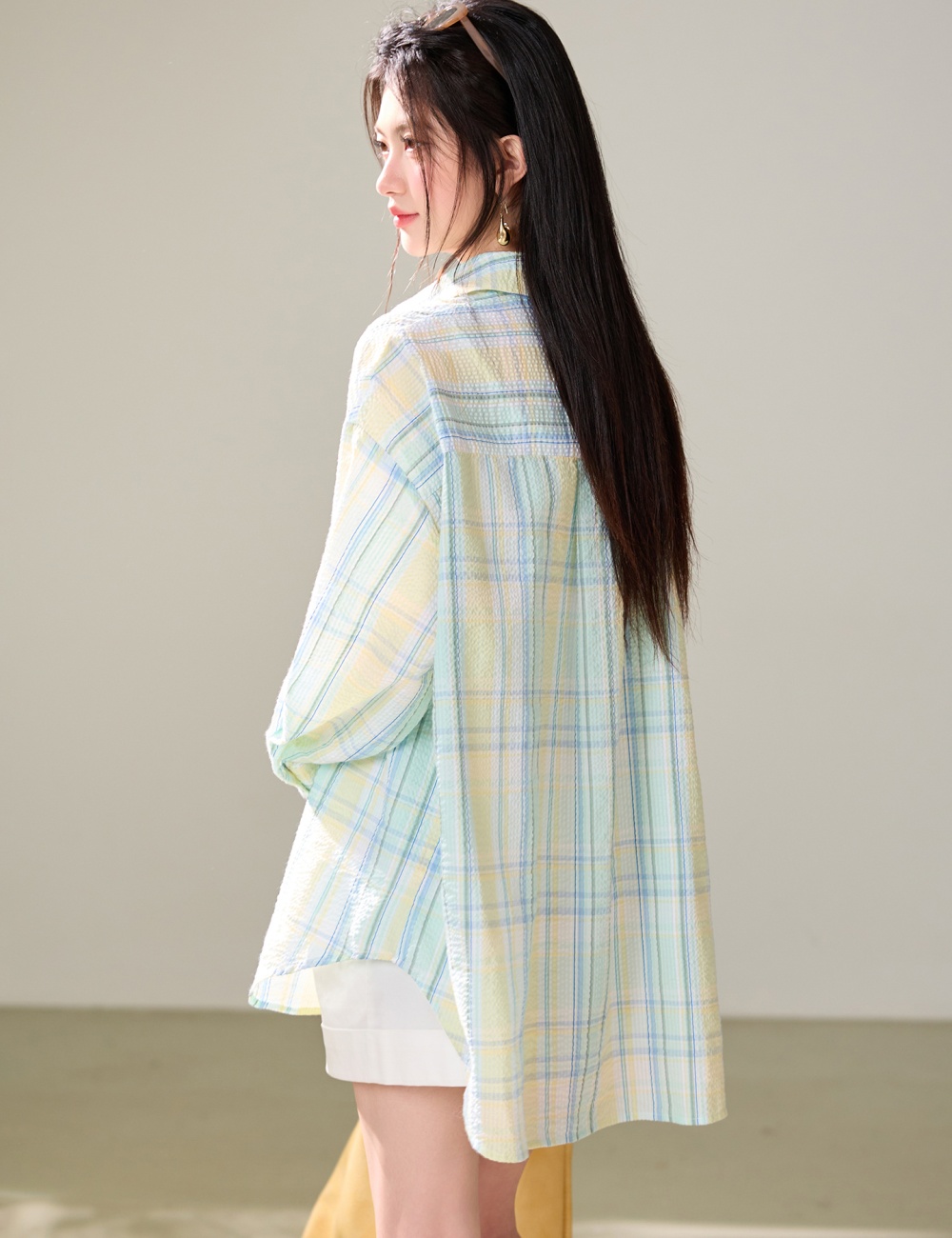Sunscreen loose Korean style coat thin plaid tops