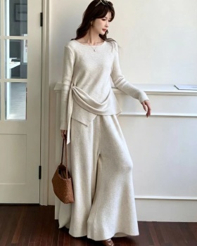 Fashion Korean style long pants personality sweater 2pcs set