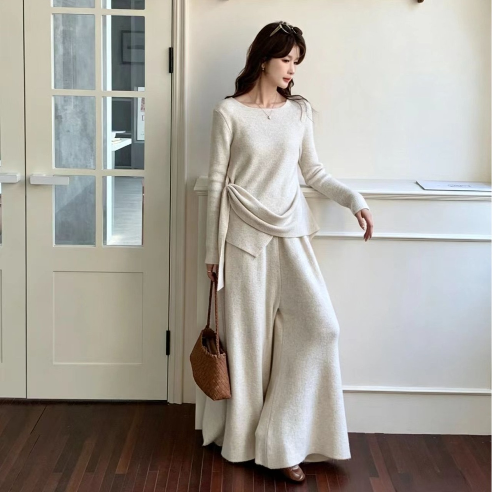 Fashion Korean style long pants personality sweater 2pcs set