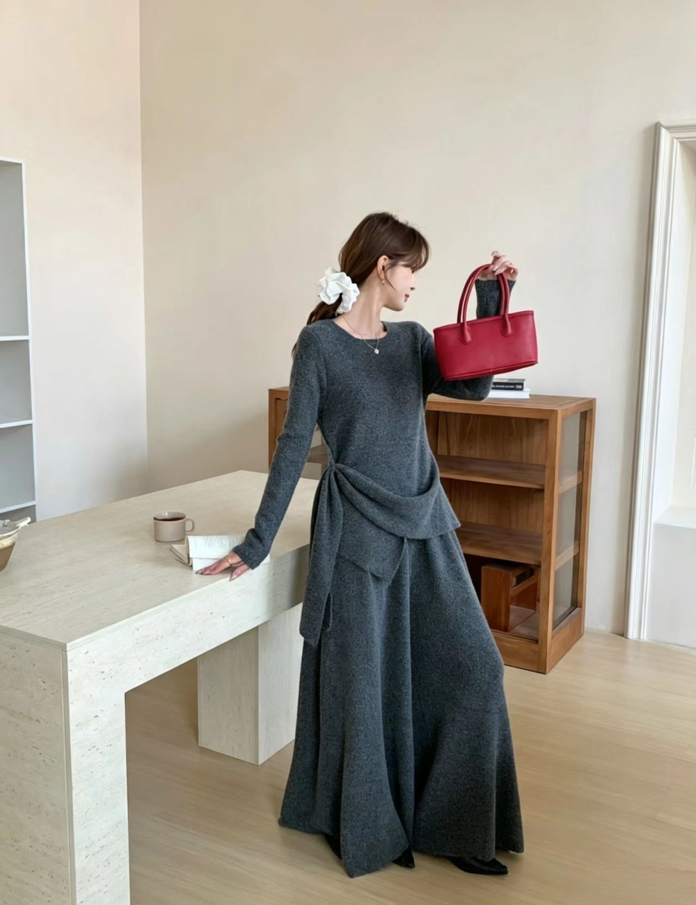 Fashion Korean style long pants personality sweater 2pcs set
