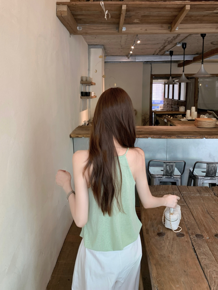 Temperament vacation sling halter vest for women