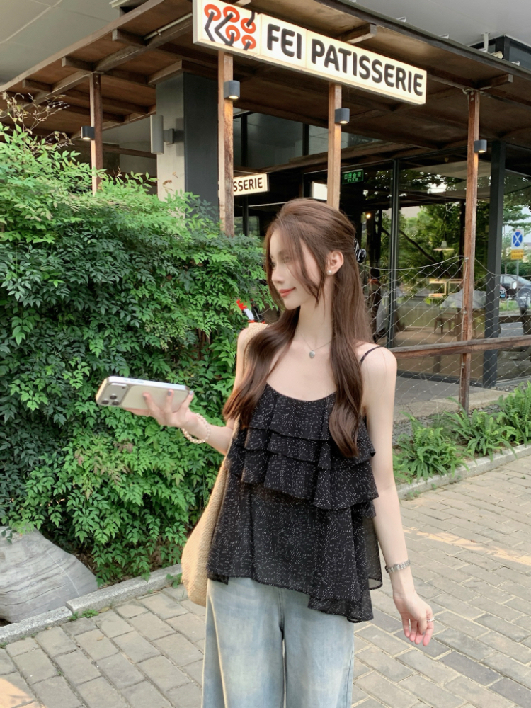 Was white chiffon tops horizontal collar small shirt