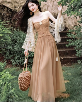 Collocation dress vacation coat 2pcs set