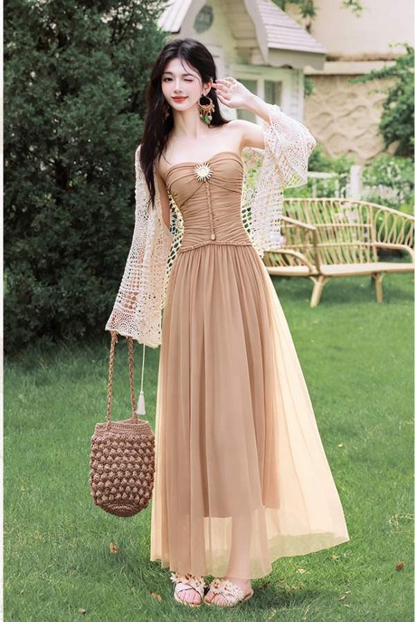 Collocation dress vacation coat 2pcs set