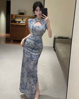 Pinched waist cheongsam slim dress