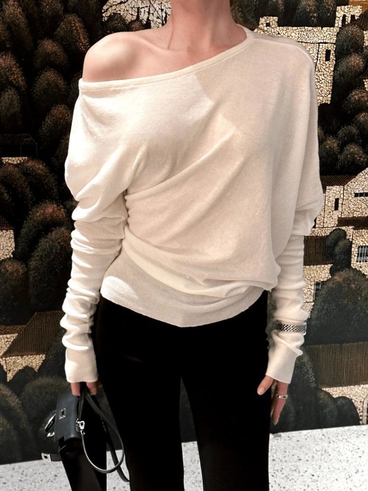 Autumn white T-shirt strapless tops for women
