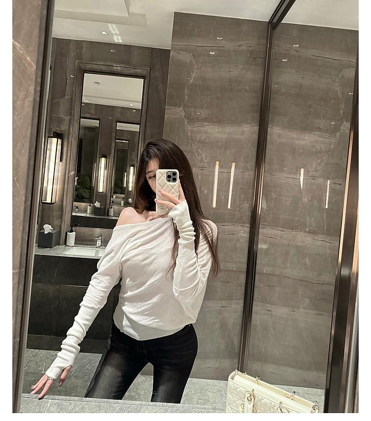 Autumn white T-shirt strapless tops for women