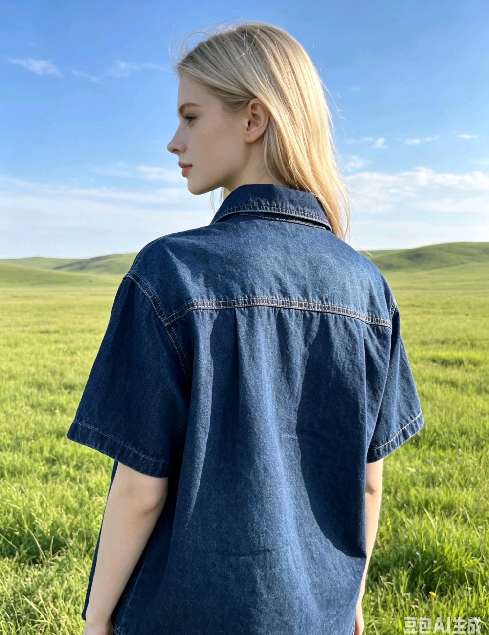 Unique Korean style fashion tops short sleeve denim coat