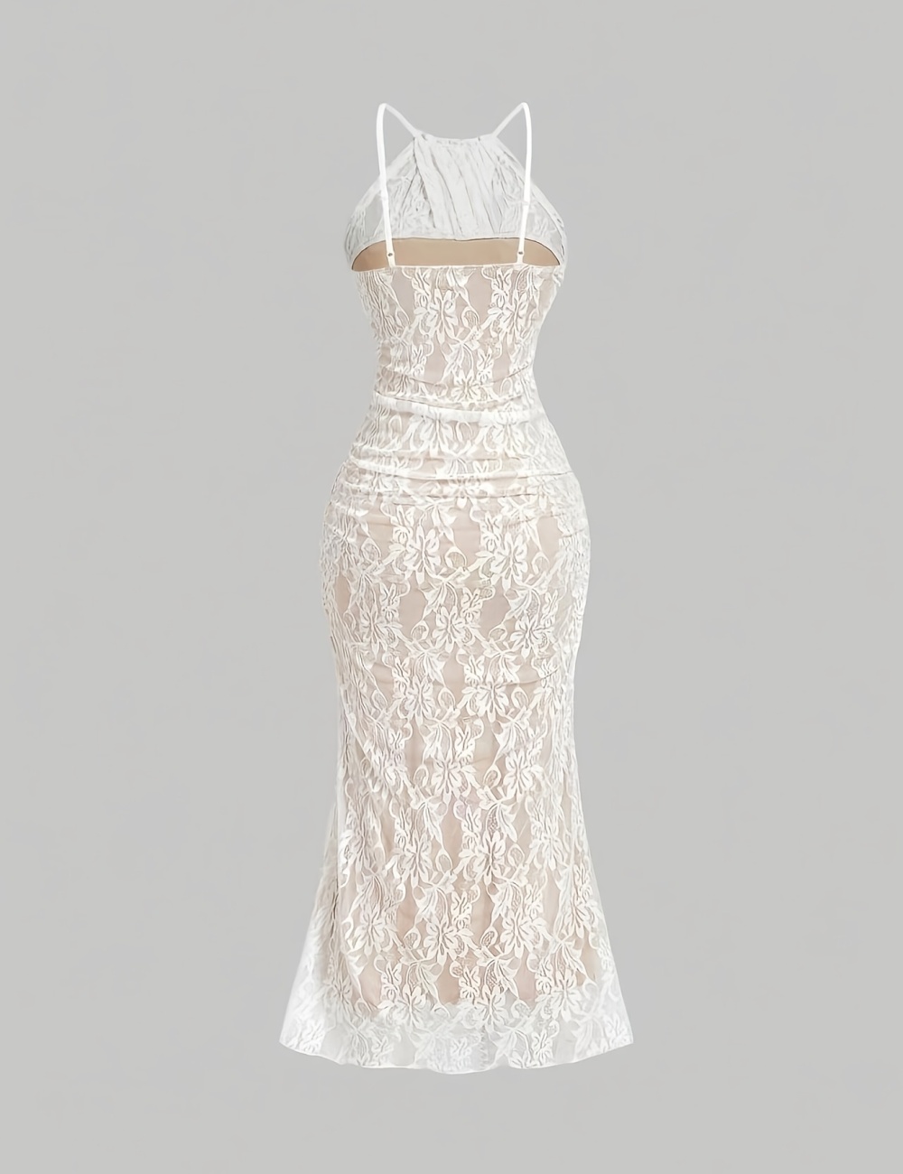 Slim lace romantic mermaid long fold sling dress