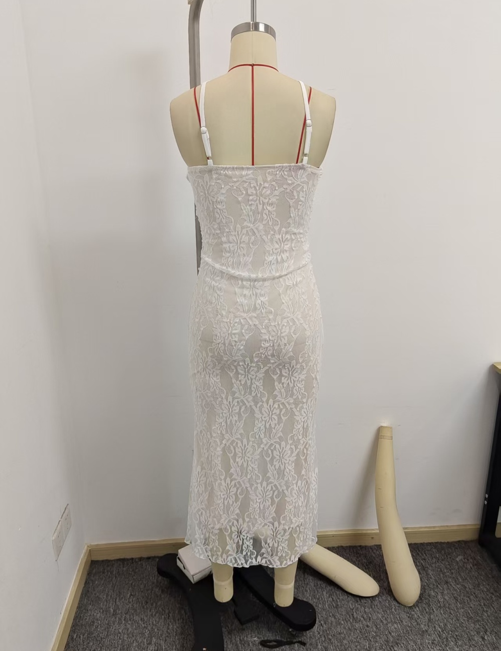 Slim lace romantic mermaid long fold sling dress
