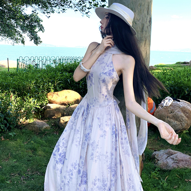 Chinese style shawl long dress for women