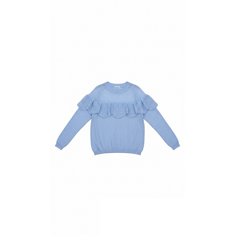 Purple hollow sweater all-match tops