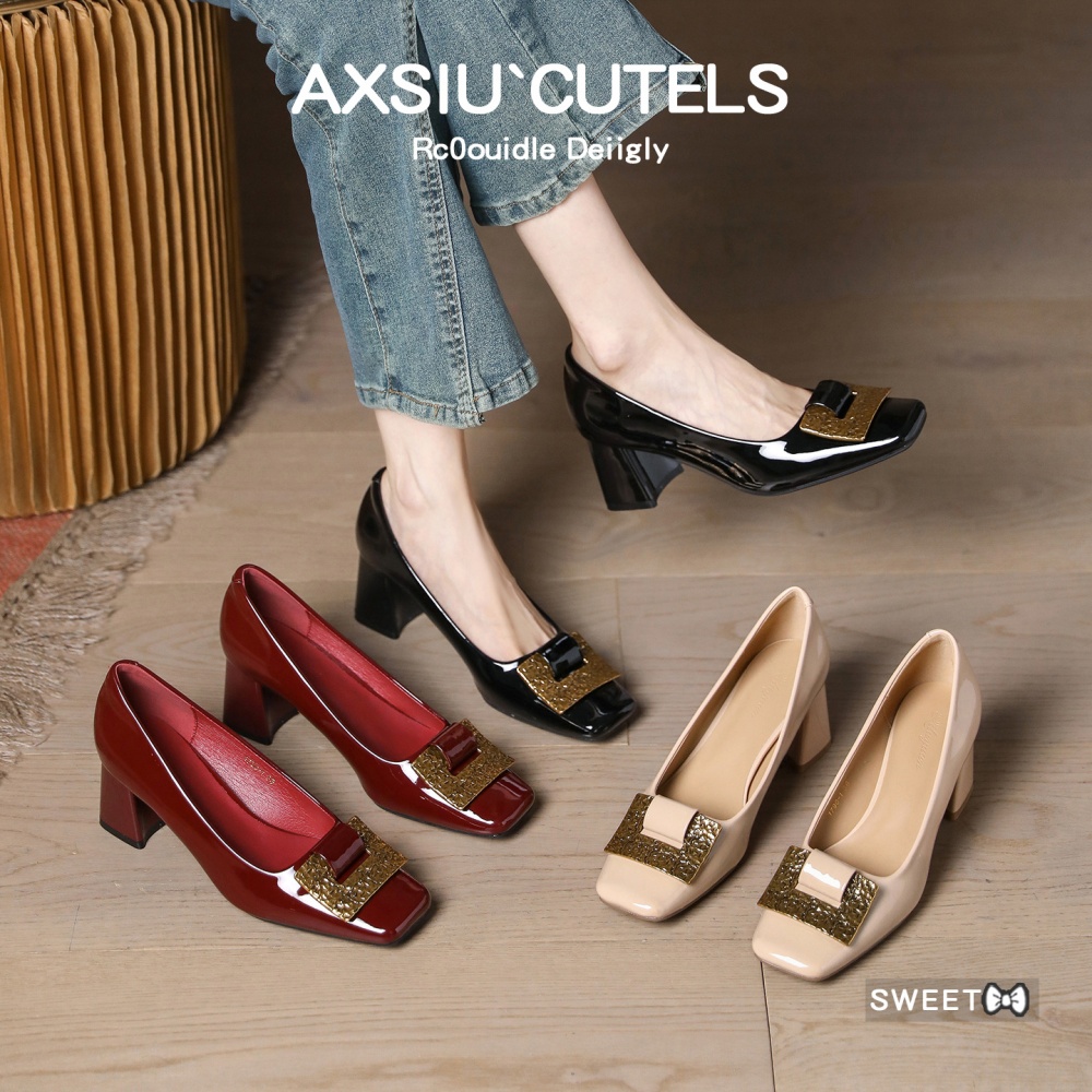 Metal buckles high-heeled shoes shoes for women