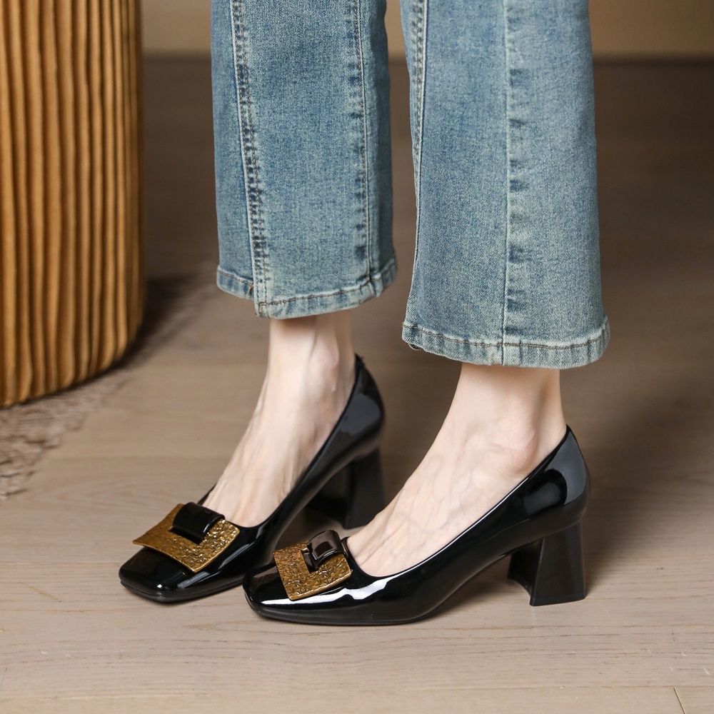 Metal buckles high-heeled shoes shoes for women