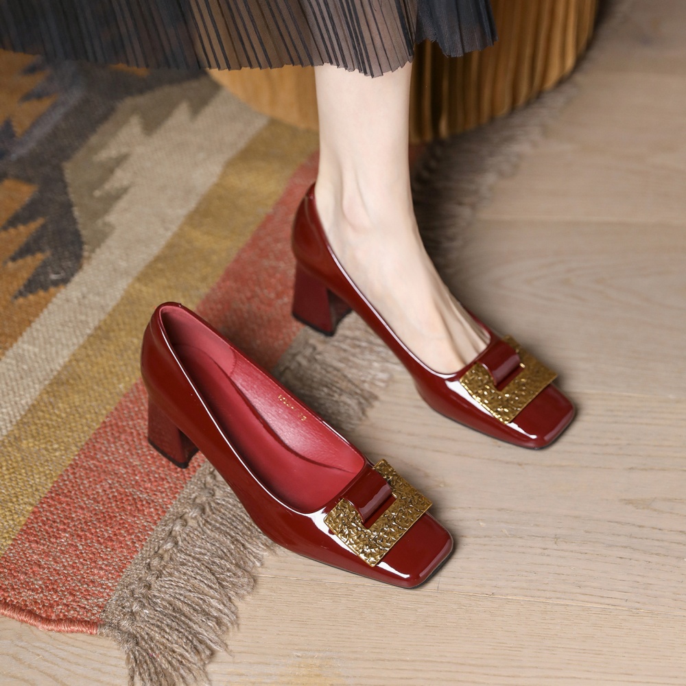 Metal buckles high-heeled shoes shoes for women