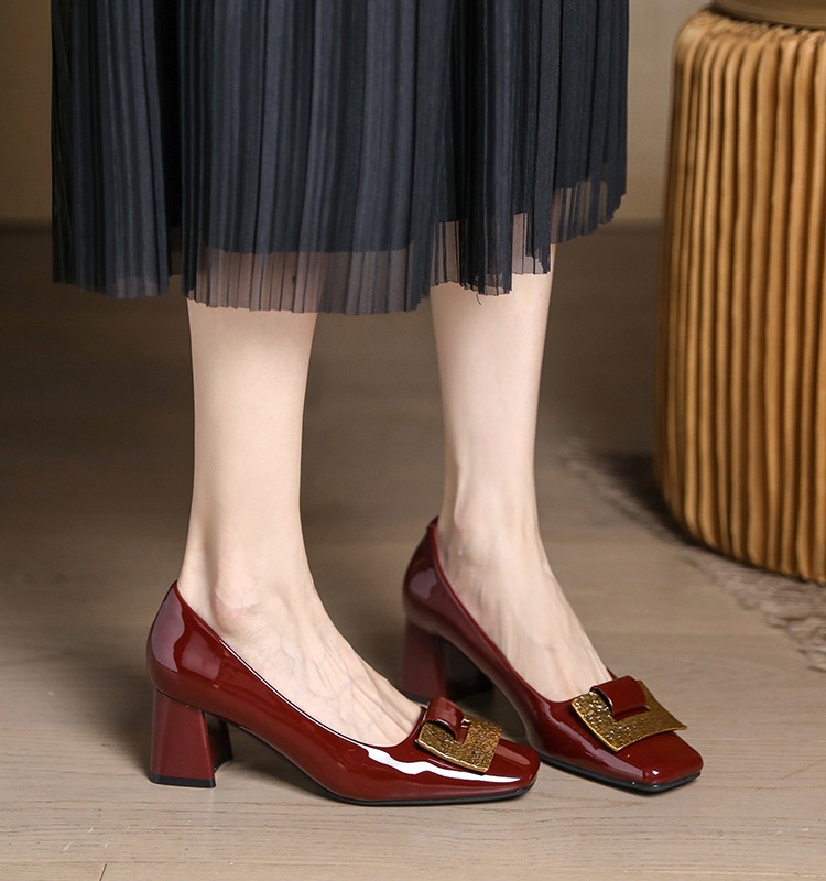 Metal buckles high-heeled shoes shoes for women