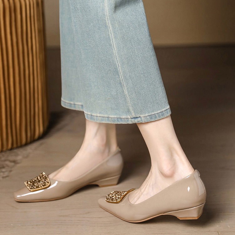 Spring and autumn France style rhinestone shoes for women