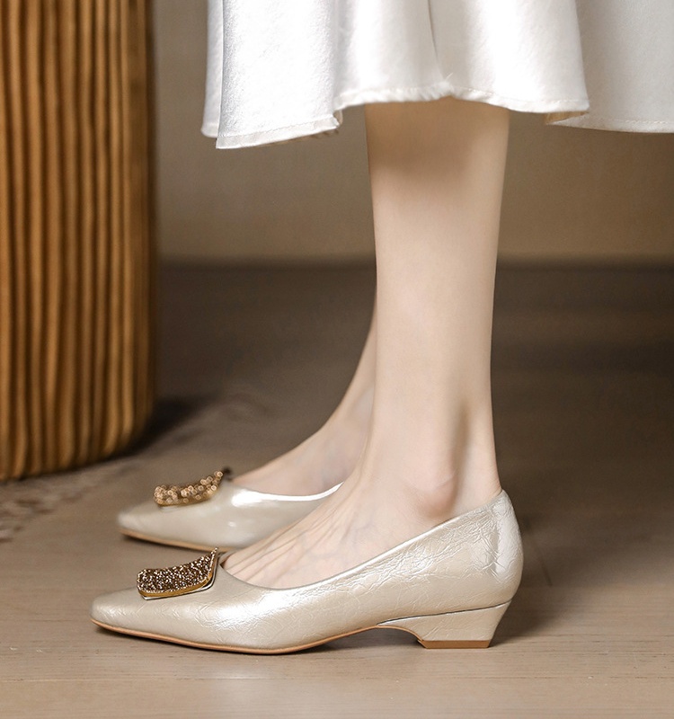 Spring and autumn France style rhinestone shoes for women