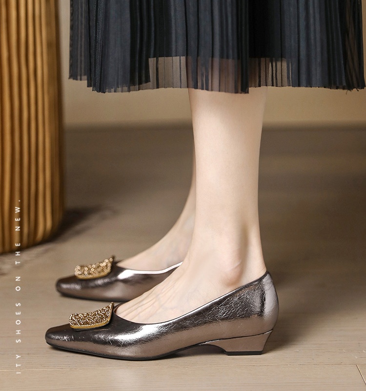 Spring and autumn France style rhinestone shoes for women
