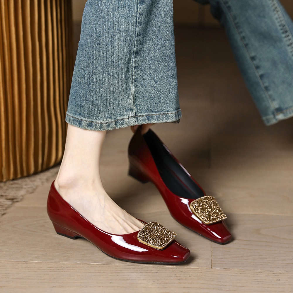 Spring and autumn France style rhinestone shoes for women