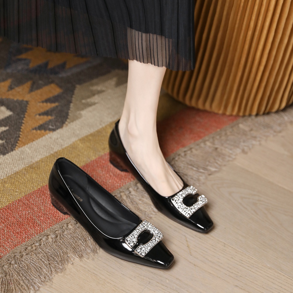 Rhinestone lazy shoes within increased shoes