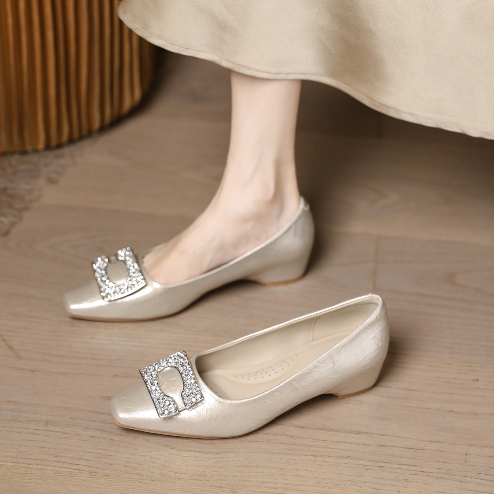 Rhinestone lazy shoes within increased shoes