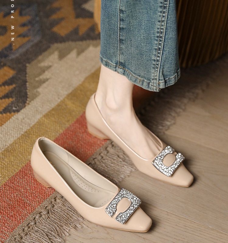 Rhinestone lazy shoes within increased shoes