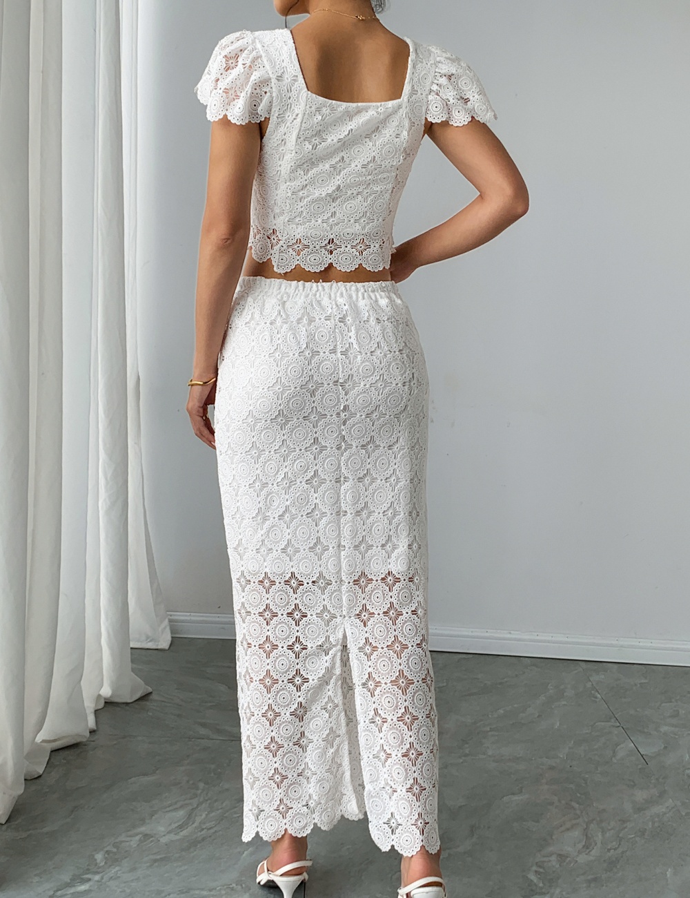European style temperament tops short skirt 2pcs set