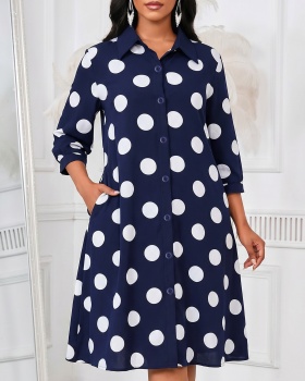 European style printing dress temperament shirt