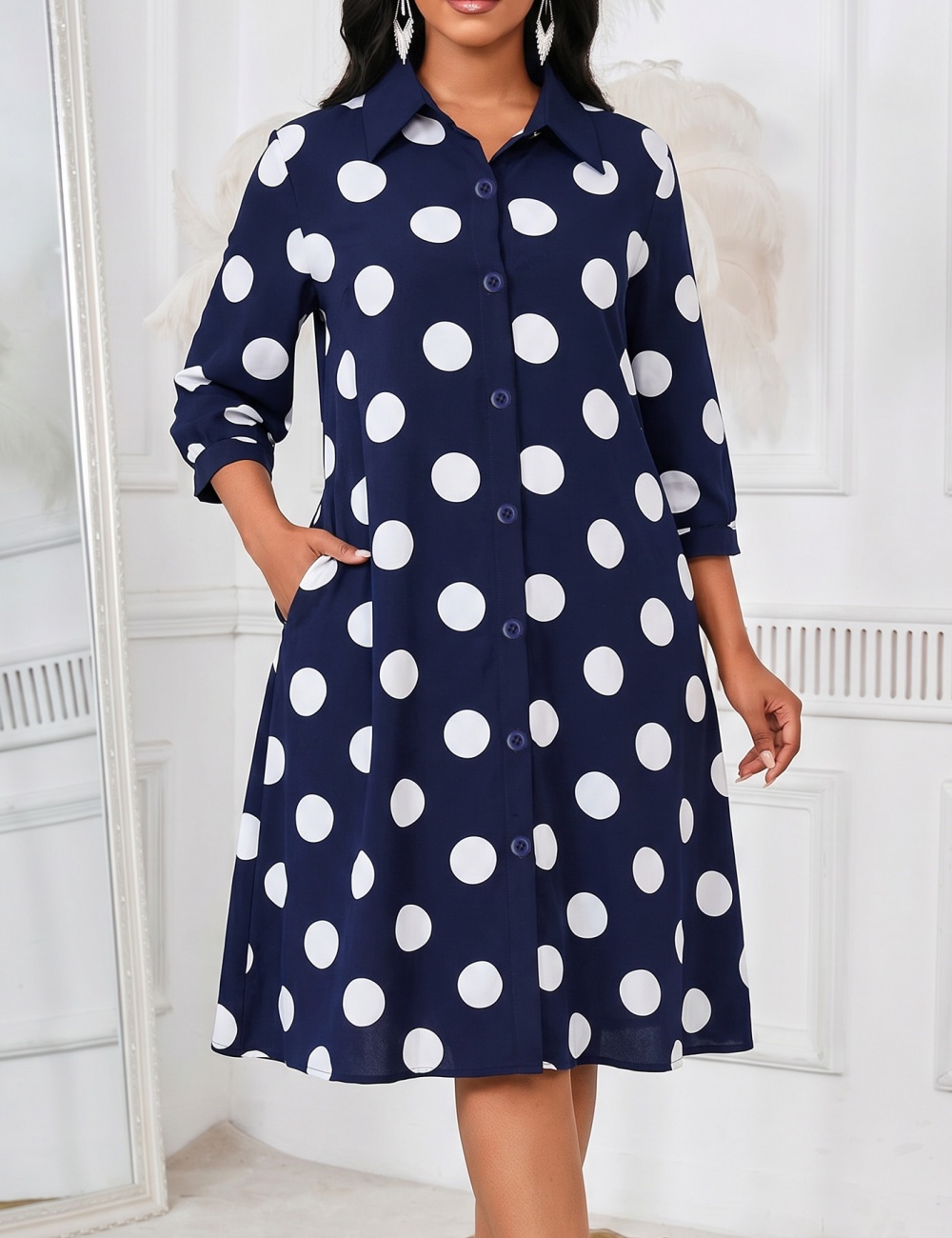 European style printing dress temperament shirt