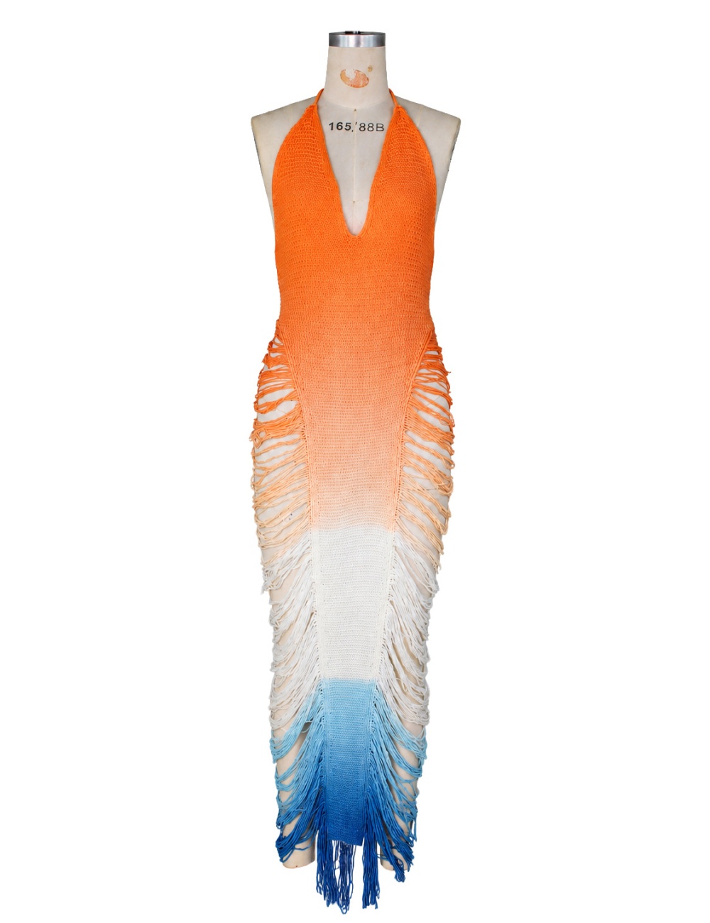 European style halter dress seaside smock for women