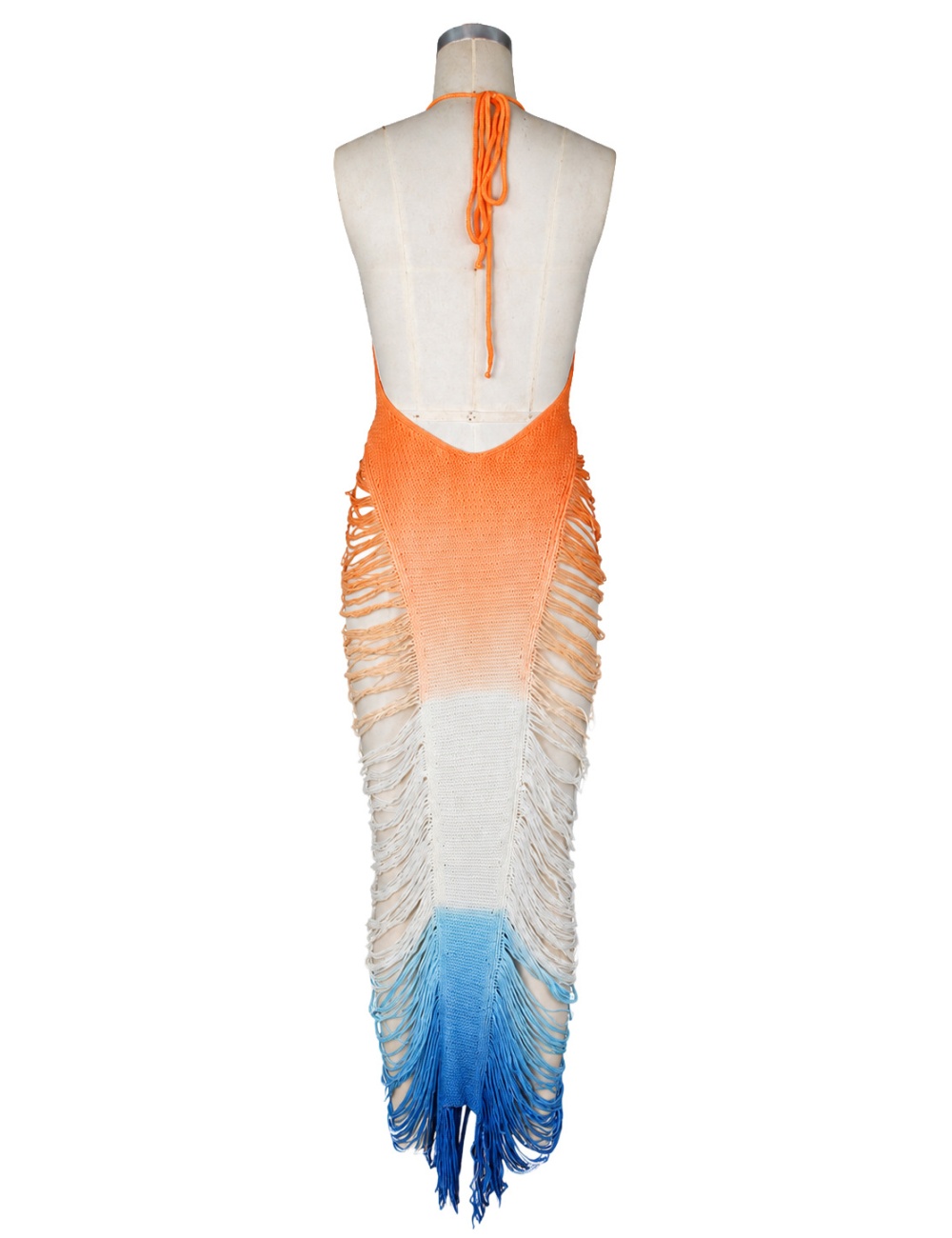 European style halter dress seaside smock for women