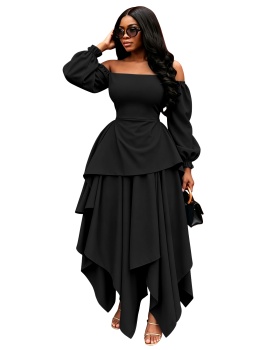 Irregular autumn strapless temperament skirt 2pcs set