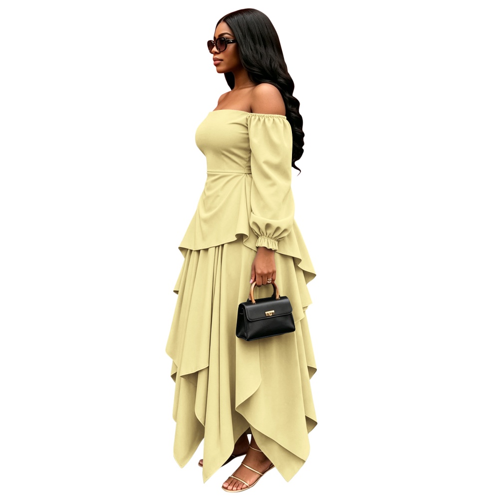 Irregular autumn strapless temperament skirt 2pcs set