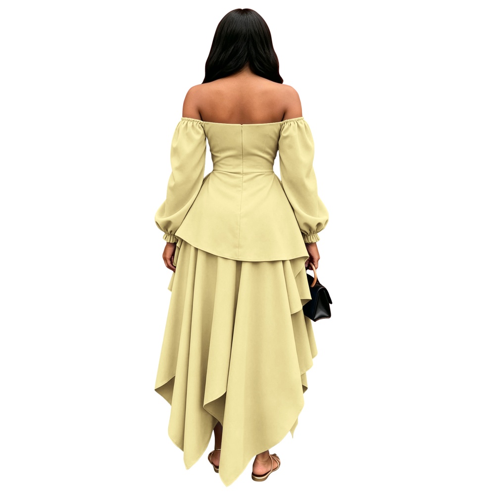 Irregular autumn strapless temperament skirt 2pcs set