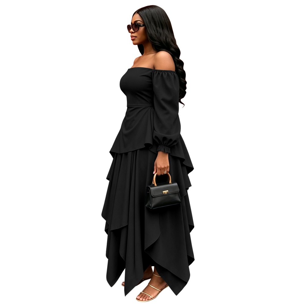 Irregular autumn strapless temperament skirt 2pcs set