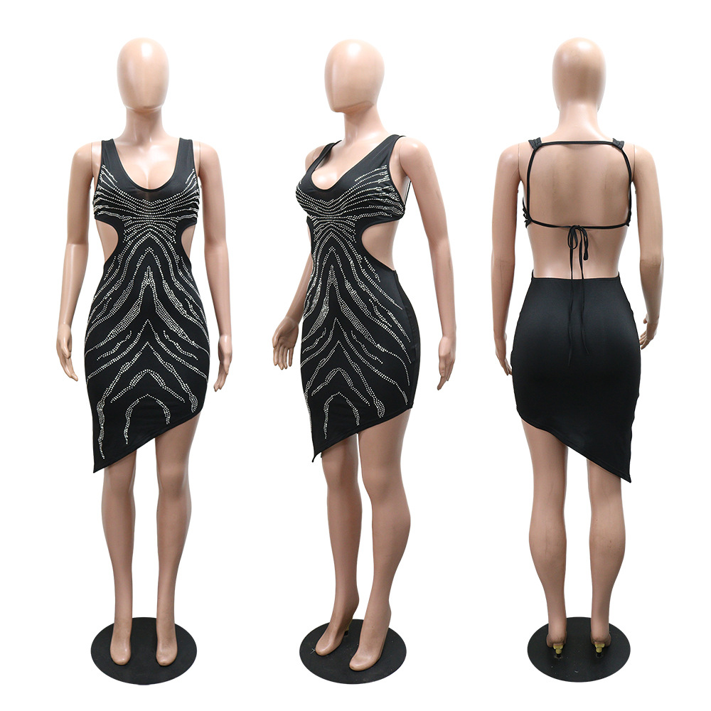 Halter package hip fashion European style dress for women