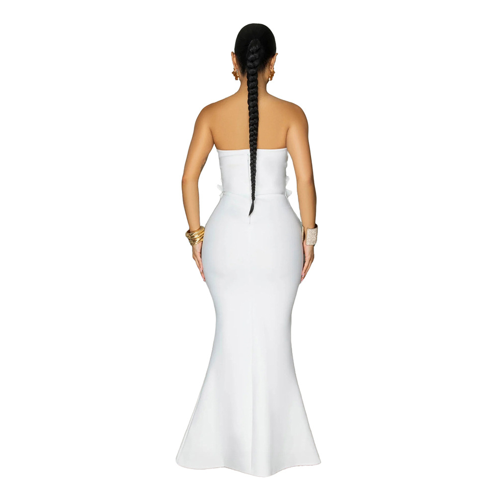 Stereoscopic fashion banquet flowers formal dress for women