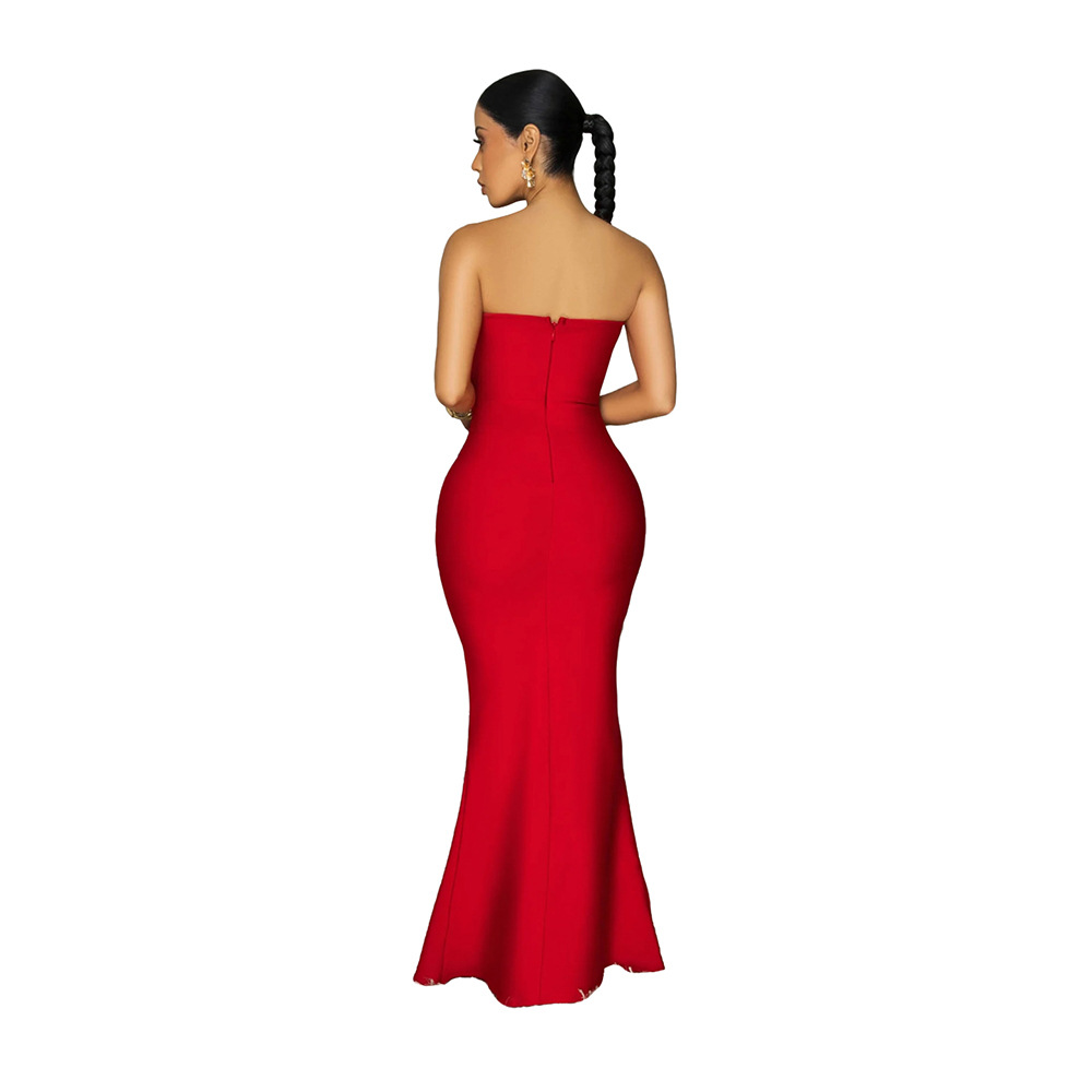 Stereoscopic fashion banquet flowers formal dress for women