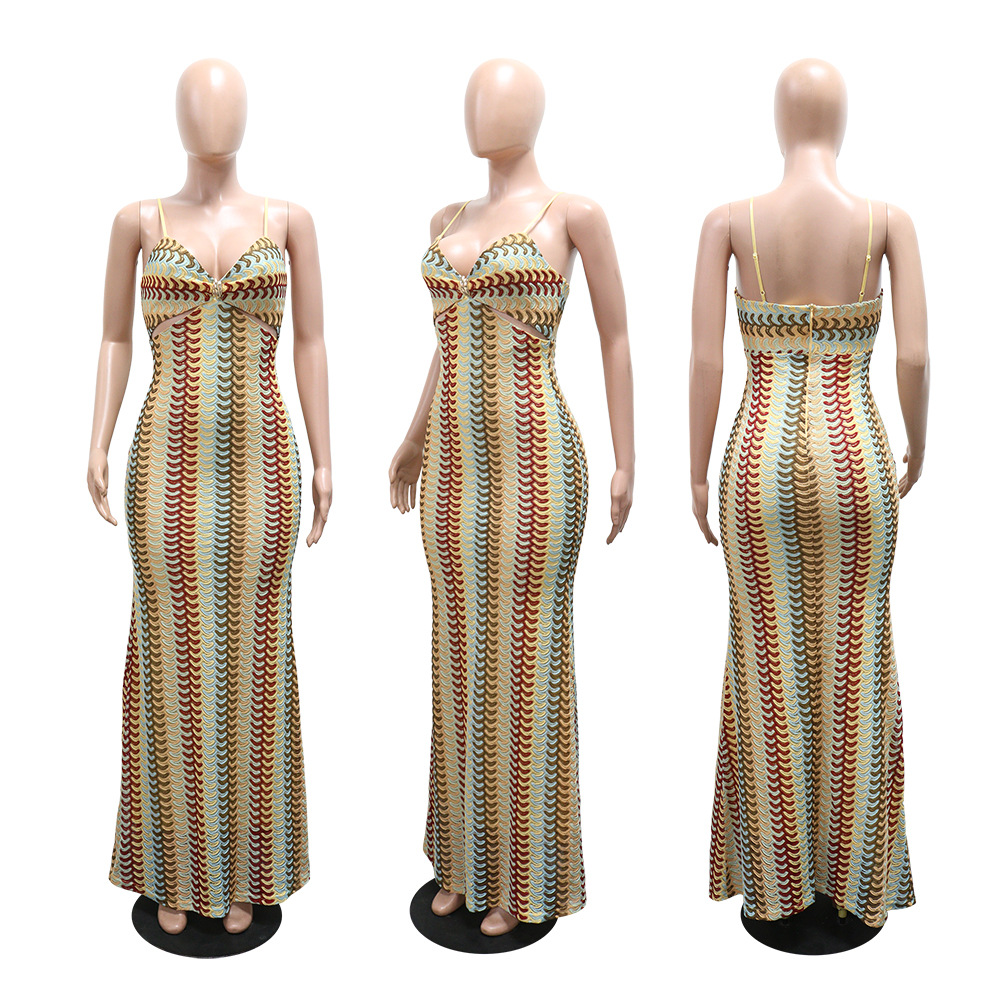 European style fashion dress sling slim formal dress